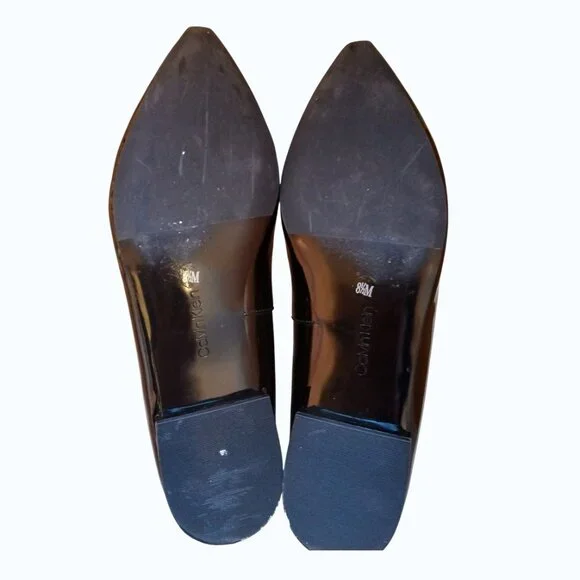 CALVIN KLEIN Elegant Black Patent Leather Loafers - Like New - Picture 9 of 12